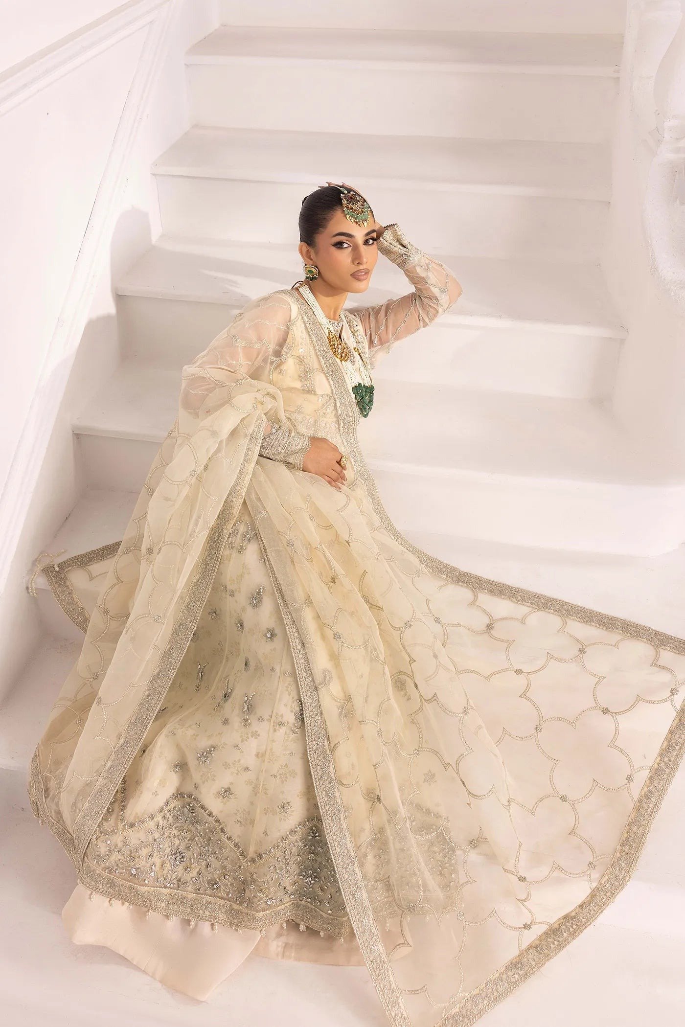 Adan's Libas | Perfume Festive Stitched "White" Stitched Wedding Dresses | 3pc set - Image 4