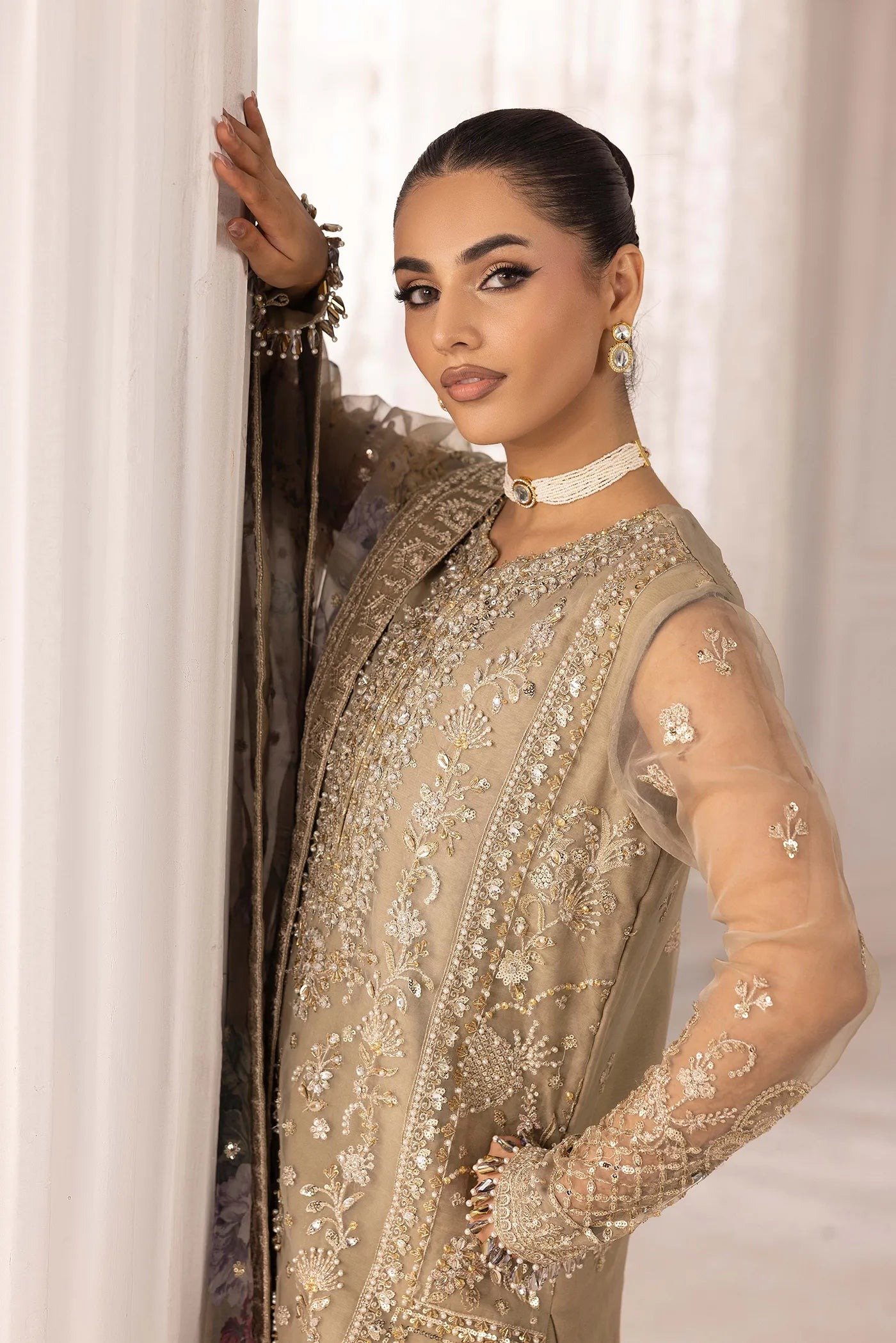 Adan's Libas | Perfume Festive Stitched "Brown" Stitched Wedding Dresses | 3pc set - Image 4