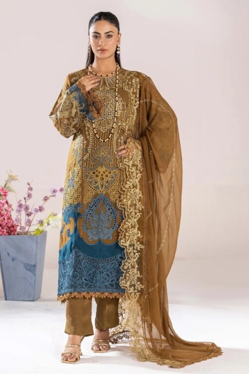 Adan's Libas Zoya By Jasmin Chiffon "Brown" Stitched Formal Festive Wear - 3 pcs