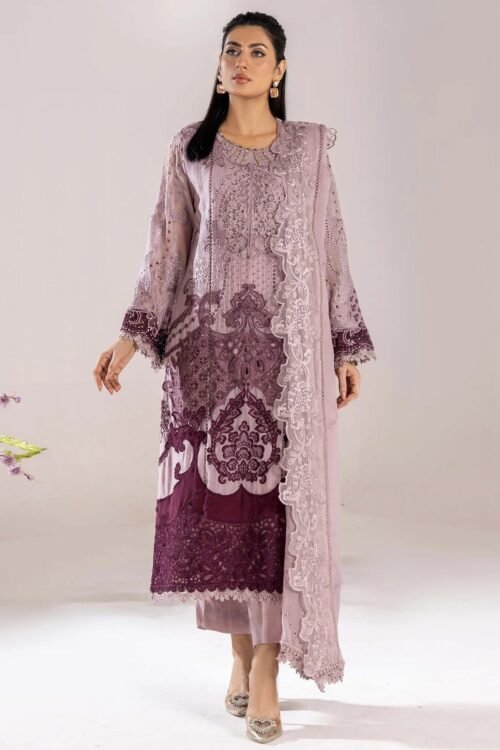 Adan's Libas Zoya By Jasmin Chiffon "Purple" Stitched Formal Festive Wear - 3 pcs