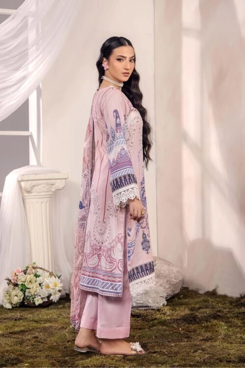 Adan's Libas | Adan's Prints Unstitched Lawn 2026 "Purple" Formal Festive Wear D01 | 3 Pcs.