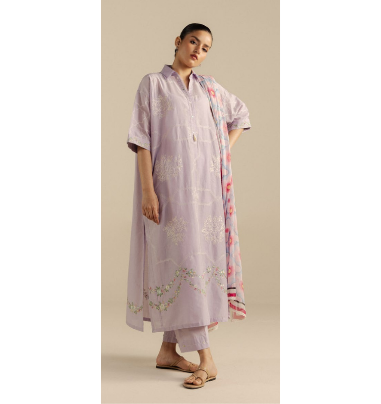 Zara Shahjahan | Coco Lawn Unstitched Formal Festive Wear "Purple" | 3 Pcs.