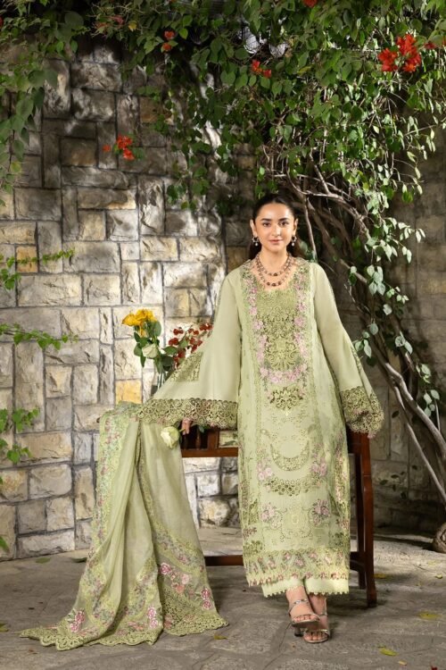 Elaf | Luxury Lawn 26 Unstitched Formal Festive Wear "Green" | 3 Pcs.