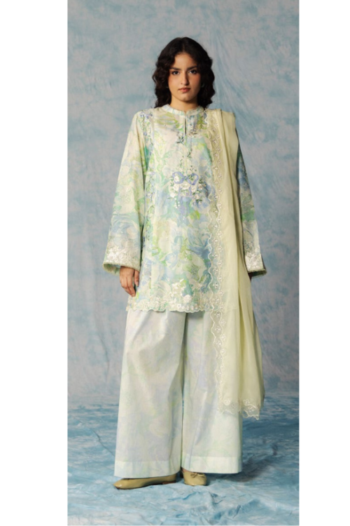 Zara Shahjahan | Coco Lawn Unstitched Formal Festive Wear "White" | 3 Pcs.