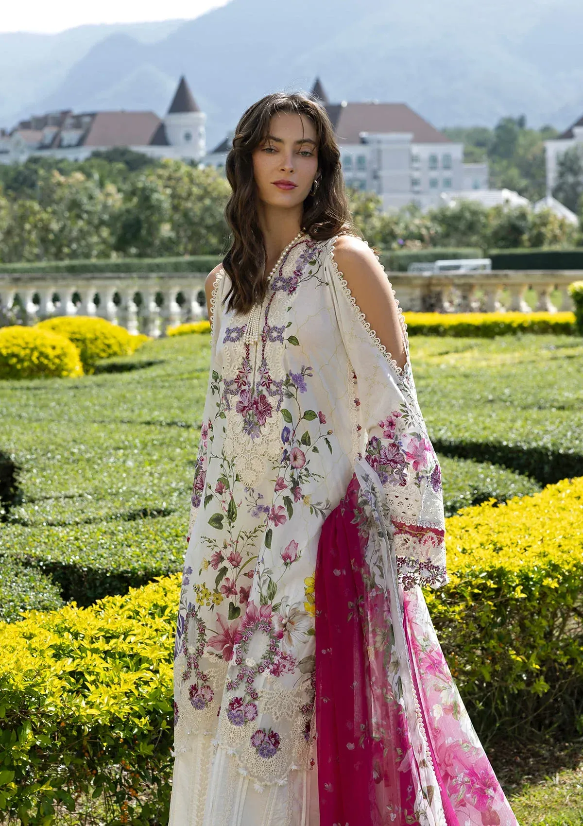 Elaf | Signature Digital 2026 1A Unstitched "White" Formal Festive Wear | 3 Pcs.