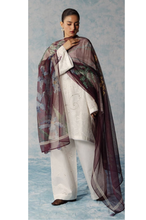 Zara Shahjahan | Coco Lawn Unstitched Formal Festive Wear "White" | 3 Pcs.