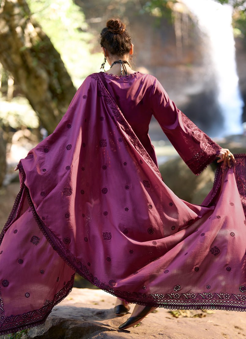 Image | Lawnkari Luxury'26 Formal Festive Wear Unstitched "Red" D29 | 3pcs. - Image 4