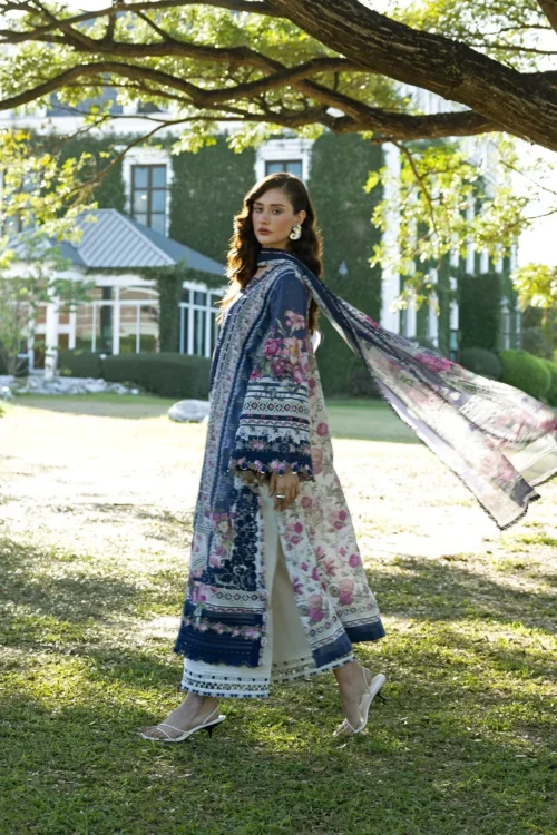 Elaf | Signature Digital 2026 2A Unstitched "Blue" Formal Festive Wear | 3 Pcs.