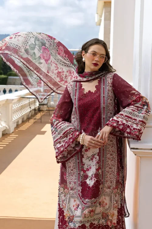 Elaf | Signature Digital 2026 2B Unstitched "Red" Formal Festive Wear| 3 Pcs.