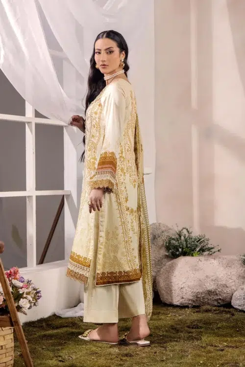 Adan's Libas | Adan's Prints Unstitched Lawn 2026 Formal Festive Wear "White" D03 | 3 Pcs.