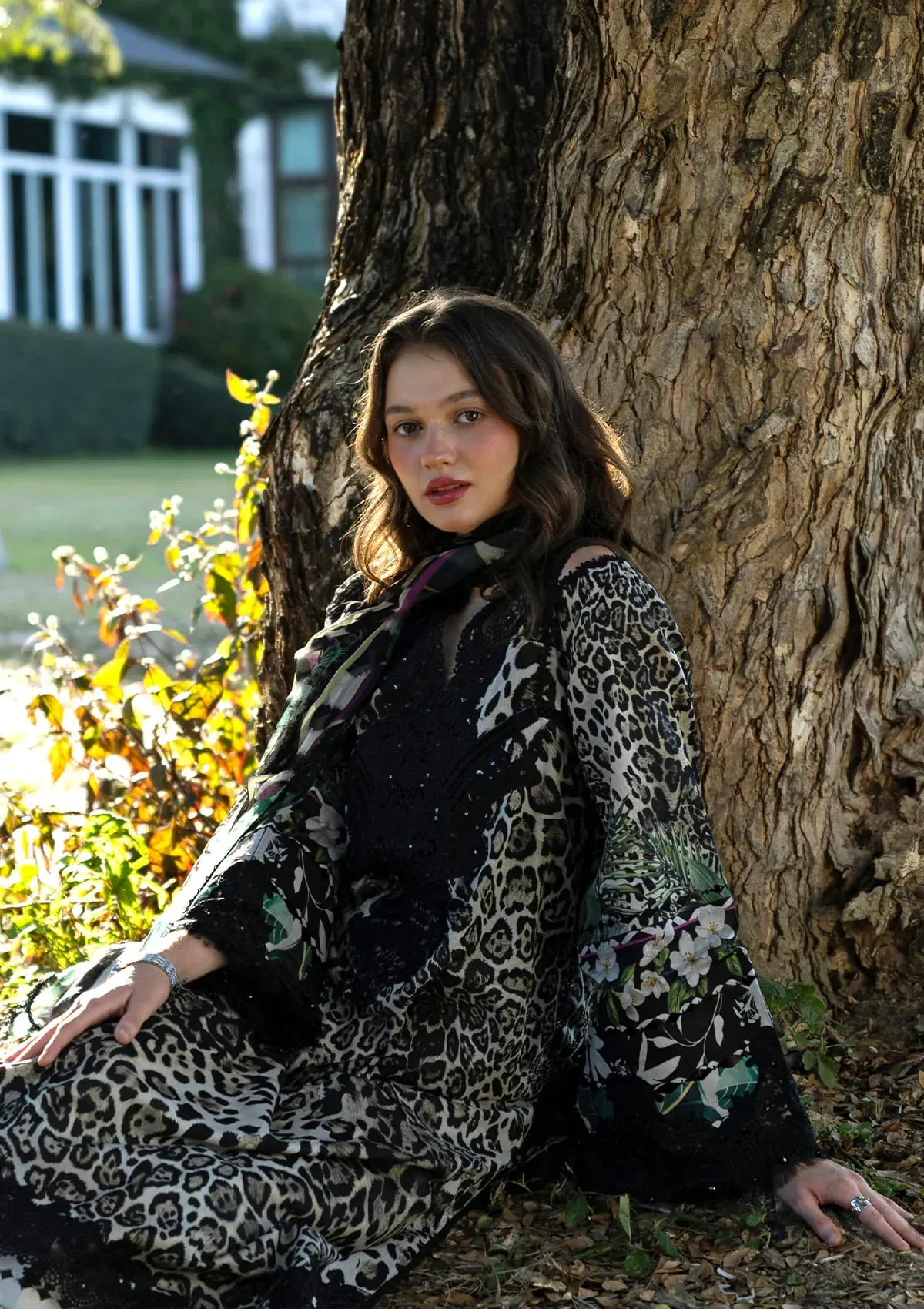 Elaf | Signature Digital 2026 3A Unstitched Formal Festive Wear "Black" | 3 Pcs. - Image 4