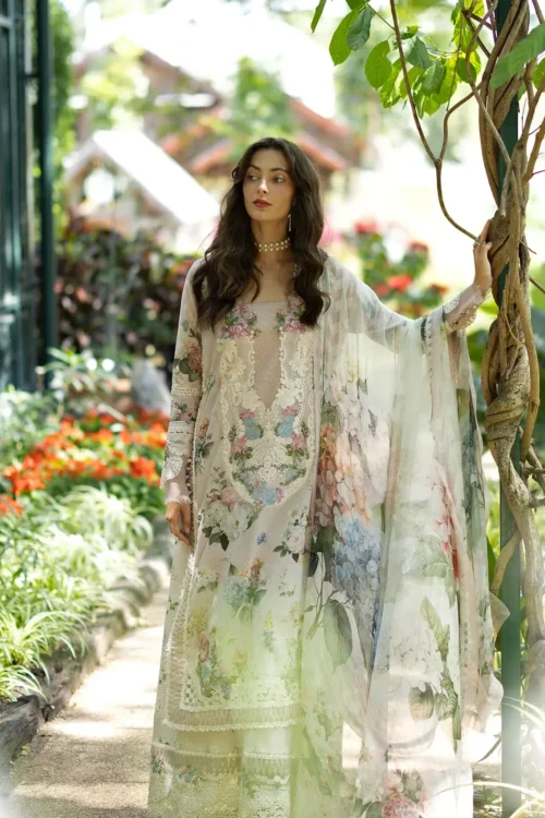 Elaf | Signature Digital 2026 4A Unstitched Formal Festive Wear "White" | 3 Pcs.