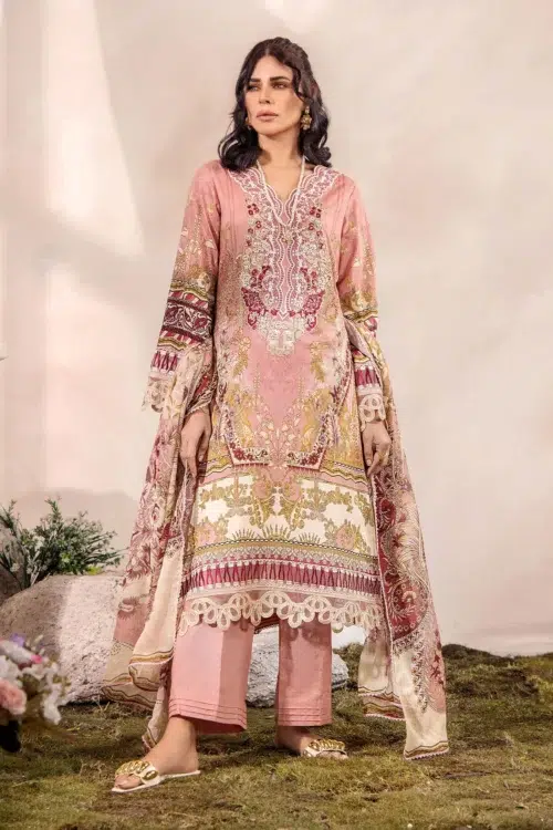 Adan's Libas | Adan's Prints Unstitched Lawn 2026 D05 "Pink" Formal Festive Wear | 3 Pcs.