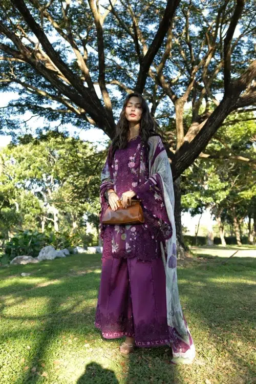 Elaf | Signature Digital 2026 5B "Purple" Unstitched Formal Festive Wear | 3 Pcs.