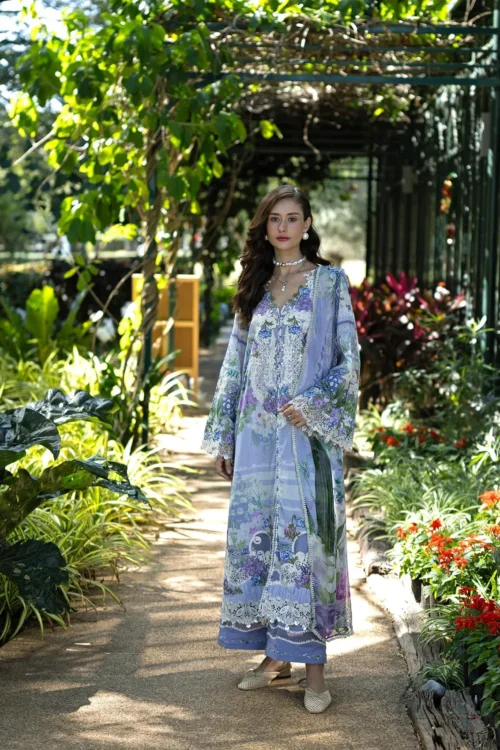 Elaf | Signature Digital 2026 6A "Blue" Unstitched Formal Festive Wea | 3 Pcs