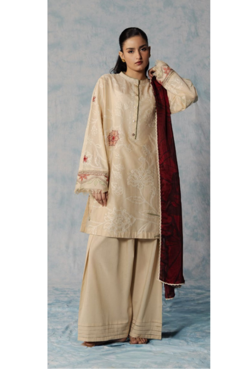 Zara Shahjahan | Coco Lawn Unstitched Formal Festive Wear "Gold" | 3 Pcs.