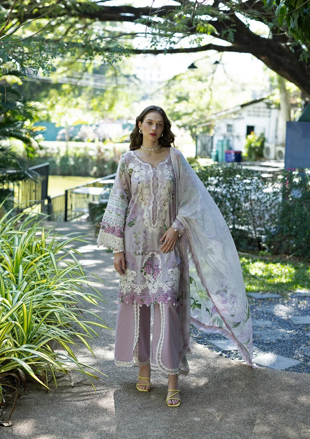 Elaf | Signature Digital 2026 8A Unstitched Formal Festive Wear "Purple" | 3 Pcs.