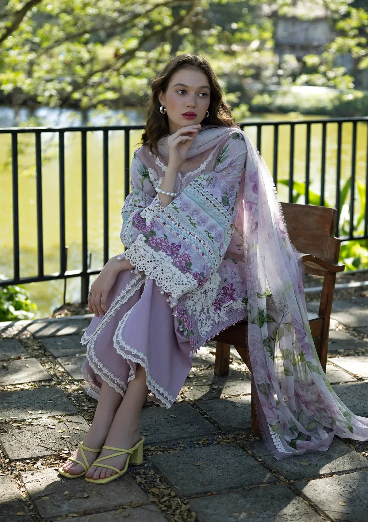 Elaf | Signature Digital 2026 8A Unstitched Formal Festive Wear "Purple" | 3 Pcs. - Image 4