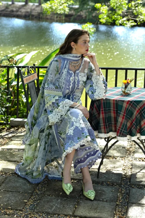 Elaf | Signature Digital 2026 8B "Blue" Unstitched Formal Festive Wear | 3 Pcs.