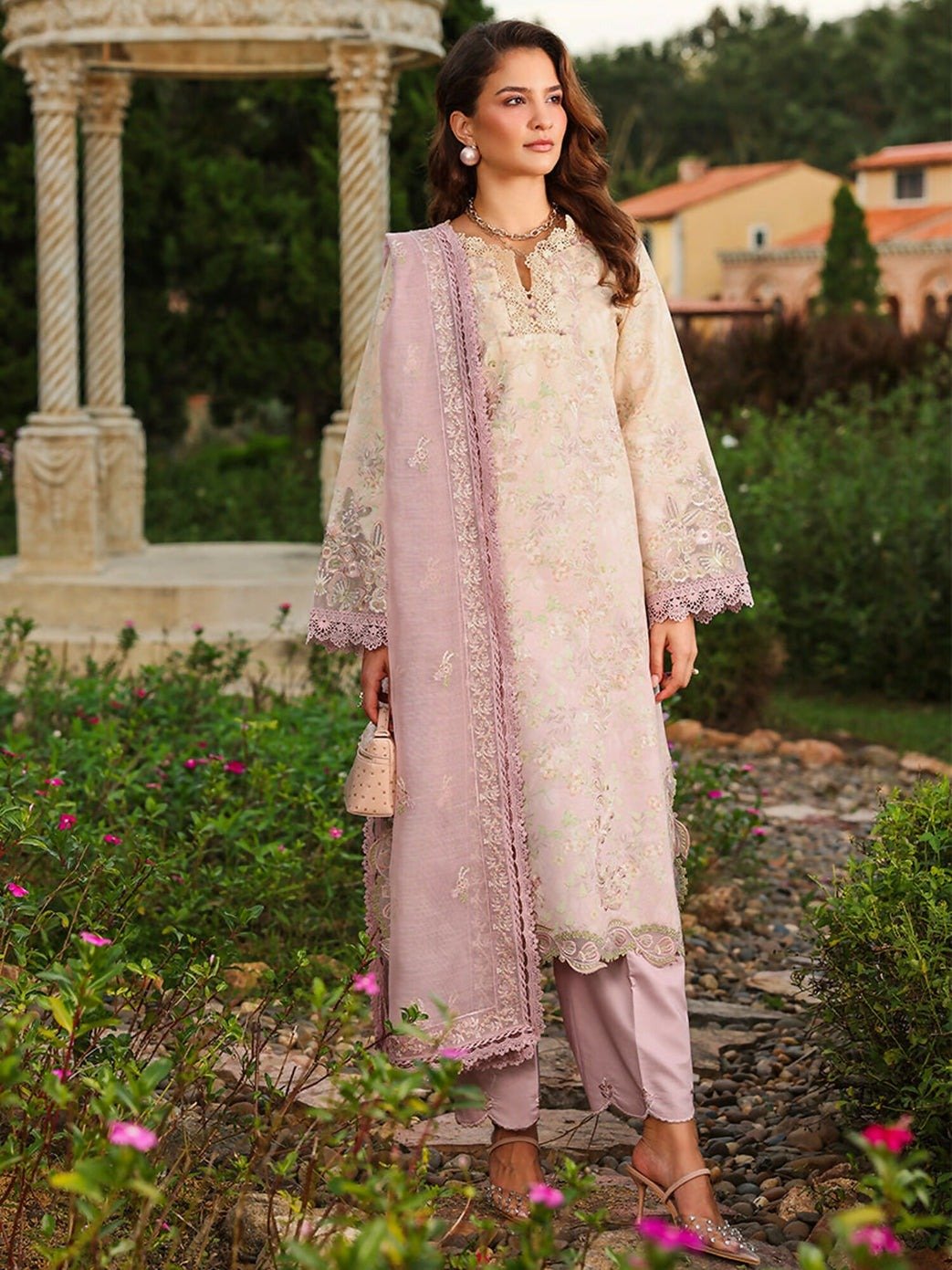 Rang Rasiya | Florence Summer 26' Unstitched Lawn Formal Festive Wear "Pink" D01 | 3Pcs.