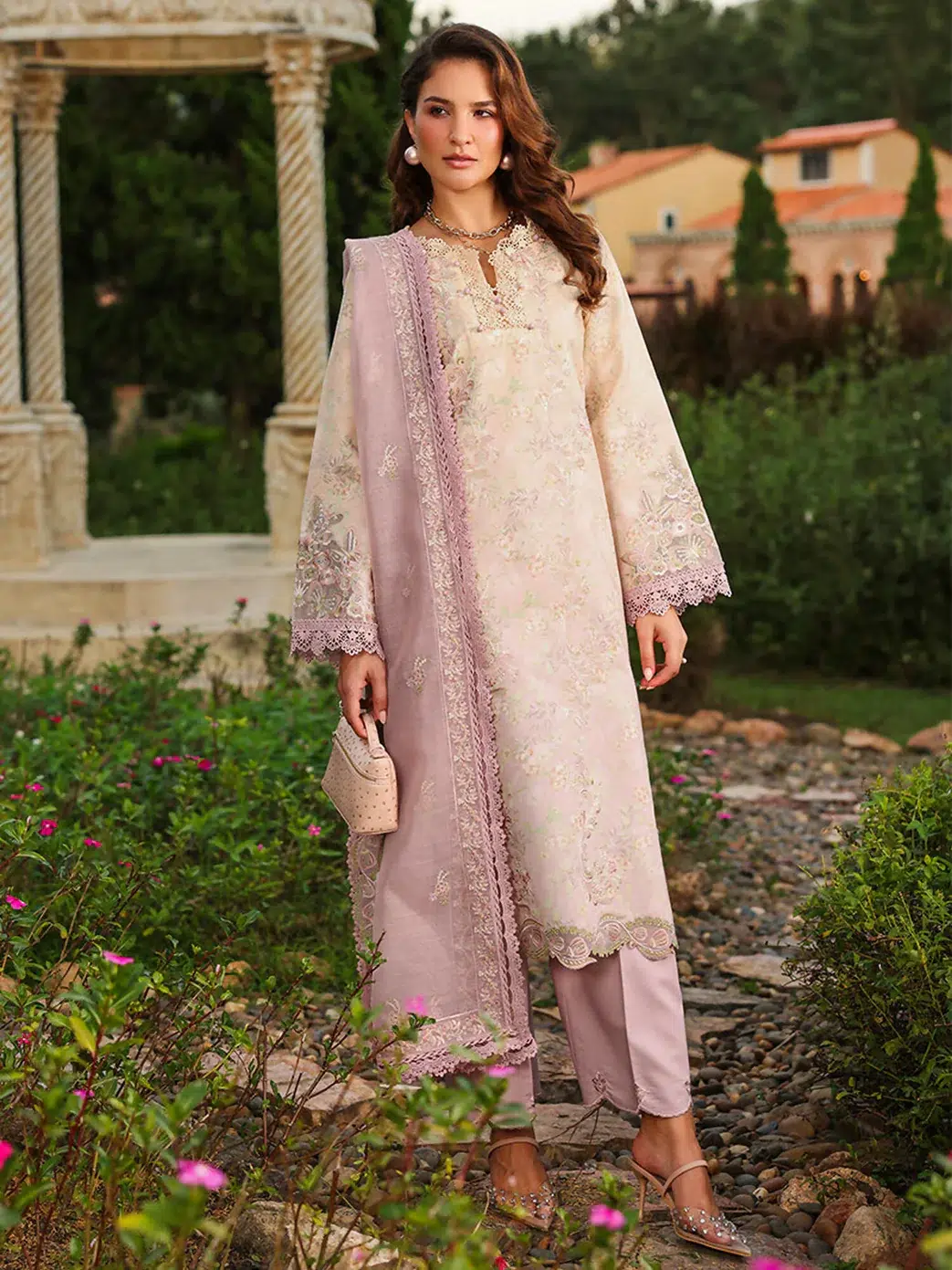 Rang Rasiya | Florence Summer 26' Unstitched Lawn Formal Festive Wear "Pink" D01 | 3Pcs. - Image 3