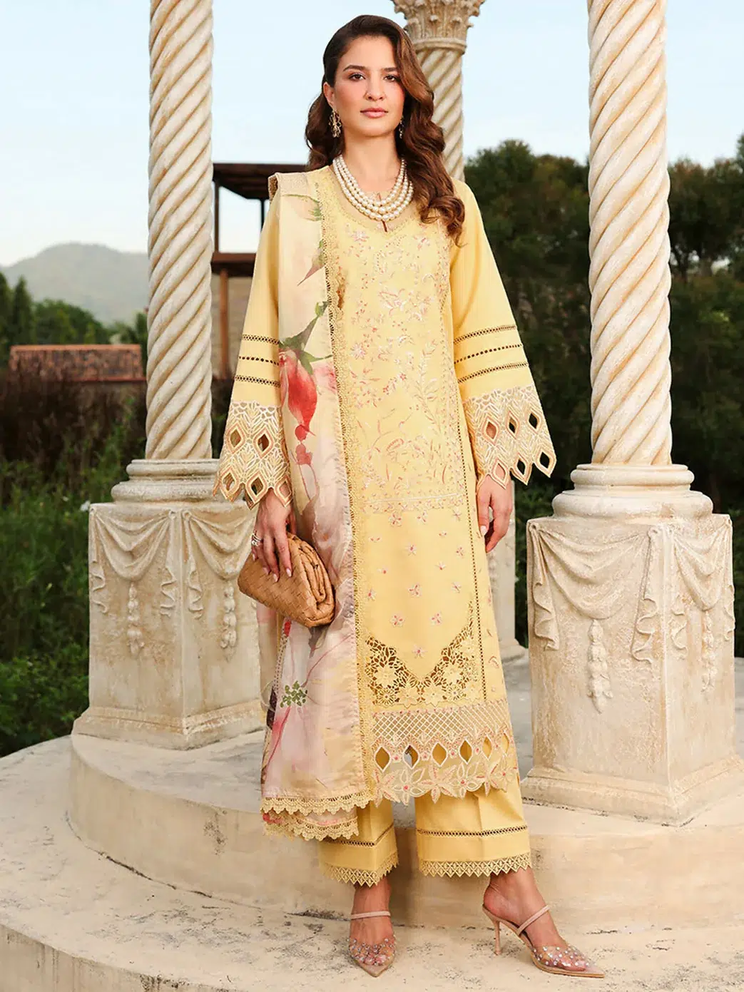 Rang Rasiya | Florence Summer 26' Unstitched Lawn Formal Festive Wear "Yellow" D10 | 3Pcs.