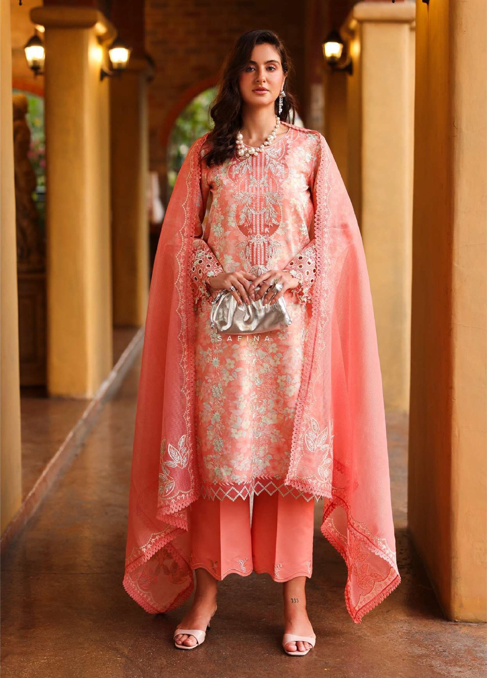 Rang Rasiya | Florence Summer 26' Unstitched Lawn Formal Festive Wear "Pink" D11 | 3Pcs.