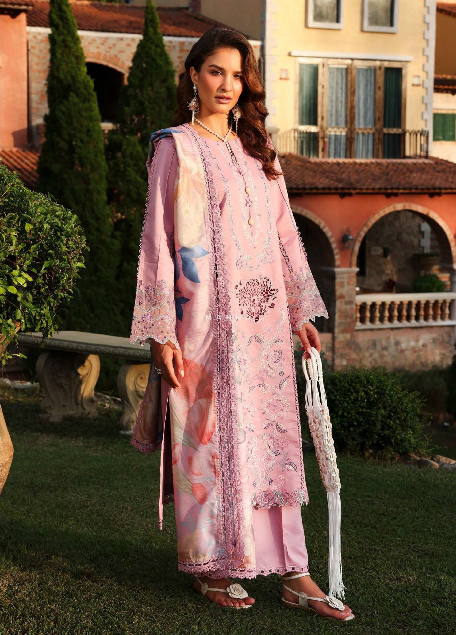 Rang Rasiya | Florence Summer 26' Unstitched Lawn Formal Festive Wear "Pink" D02 | 3Pcs.