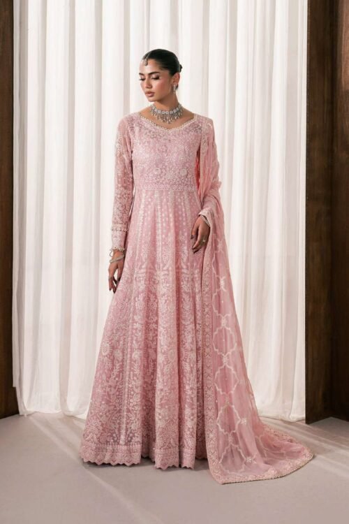 Gulaal | Embroidered Chiffon Unstitched 26 Wedding Dresses "Pink" D-38 | 3pcs.