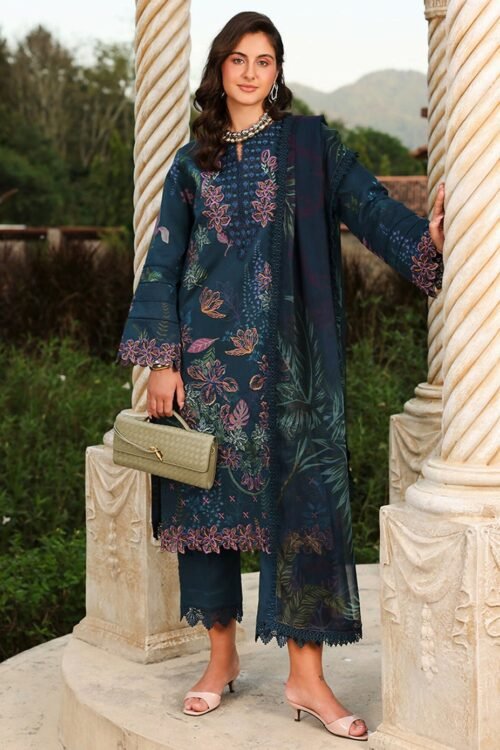 Rang Rasiya | Florence Summer 26' Unstitched Lawn Formal Festive Wear "Blue" D05 | 3Pcs.