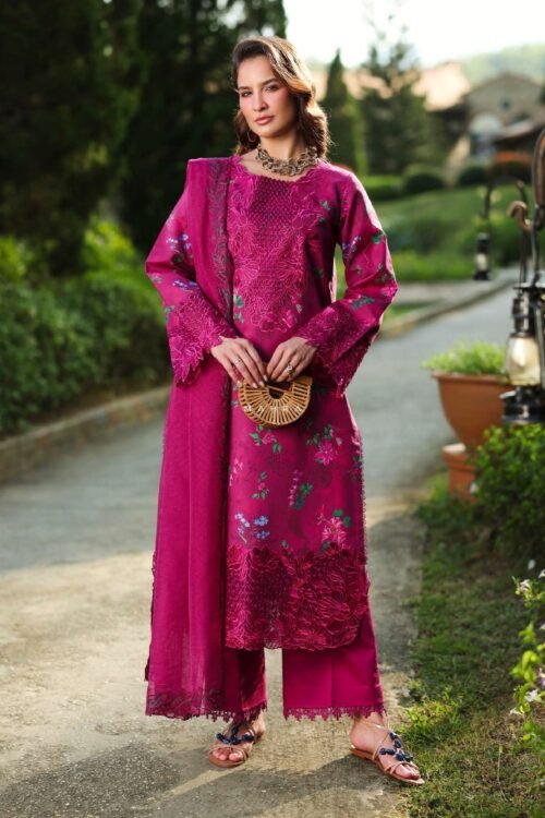 Rang Rasiya | Florence Summer 26' Unstitched Lawn Formal Festive Wear "Pink" D06 | 3Pcs.