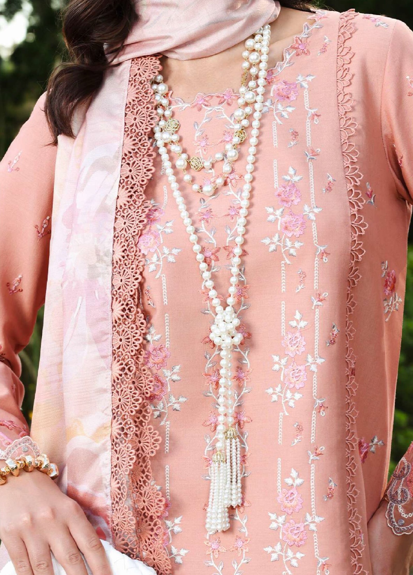 Rang Rasiya | Florence Summer 26' Unstitched Lawn Formal Festive Wear "Pink" D07 | 3Pcs. - Image 2