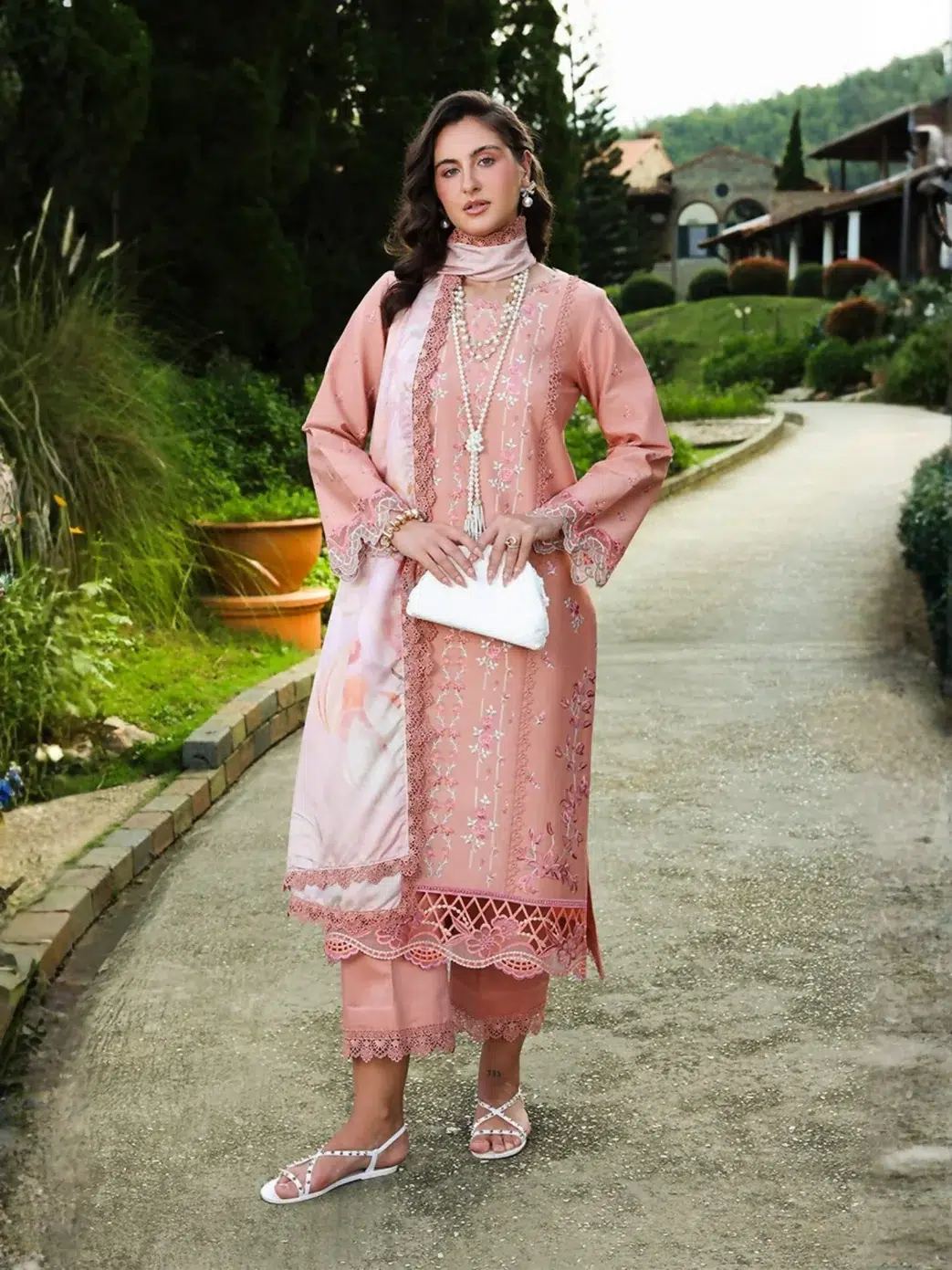 Rang Rasiya | Florence Summer 26' Unstitched Lawn Formal Festive Wear "Pink" D07 | 3Pcs.