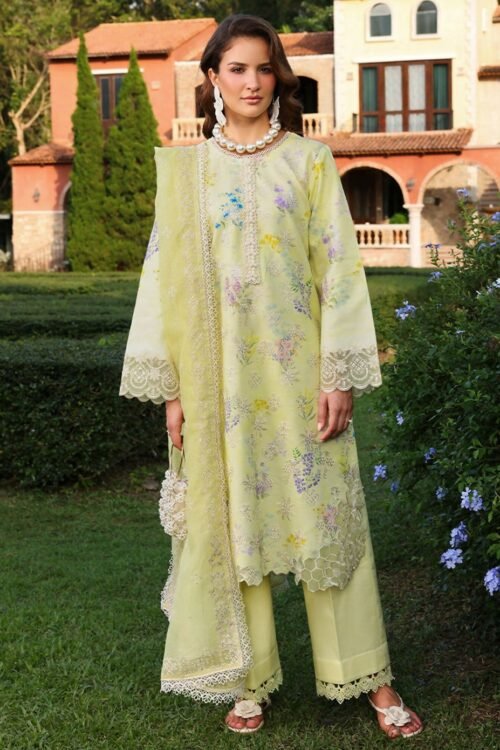Rang Rasiya | Florence Summer 26' Unstitched Lawn Formal Festive Wear "Yellow" D08 | 3Pcs.