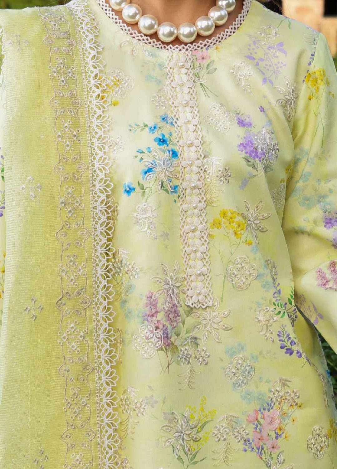Rang Rasiya | Florence Summer 26' Unstitched Lawn Formal Festive Wear "Yellow" D08 | 3Pcs. - Image 2