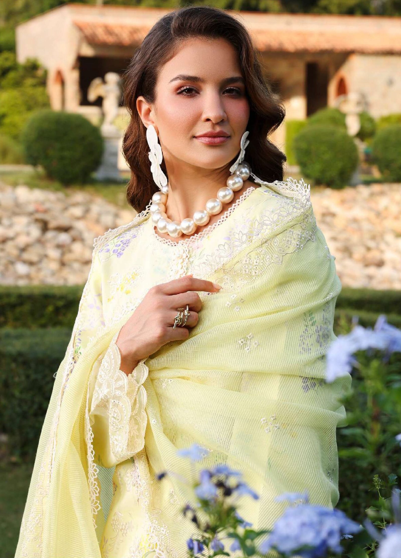 Rang Rasiya | Florence Summer 26' Unstitched Lawn Formal Festive Wear "Yellow" D08 | 3Pcs. - Image 4