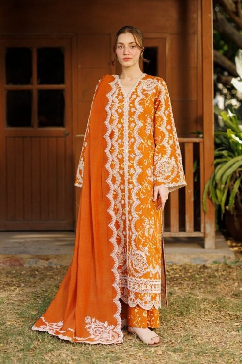 Ayzel | Summer Together Lawn vol-3 26 Unstitched "Orange" D5 Festive Wear| 3pc