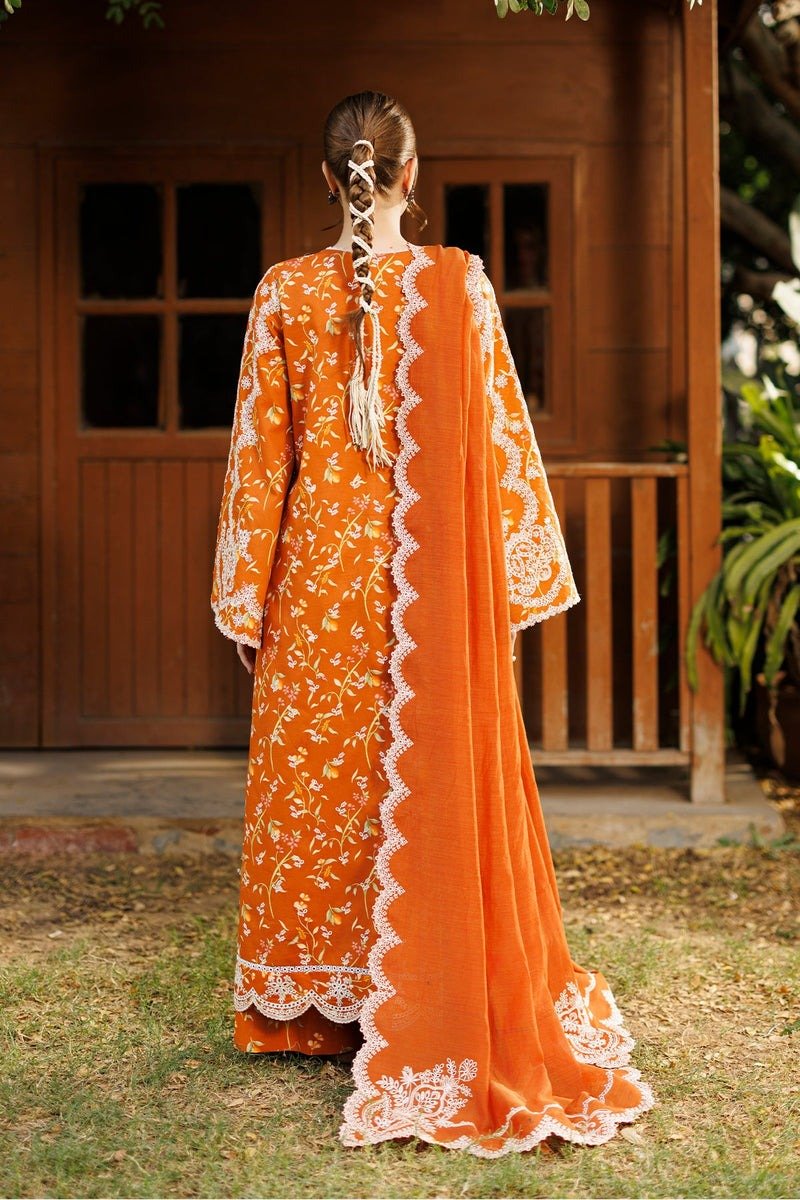 Ayzel | Summer Together Lawn vol-3 26 Unstitched "Orange" D5 Festive Wear| 3pc - Image 2