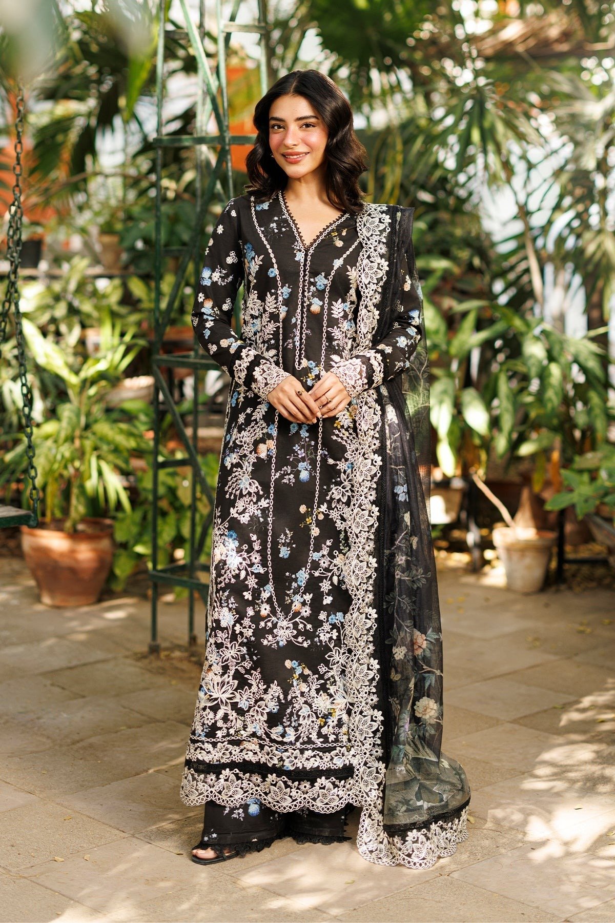 Ayzel | Summer Together Lawn vol-3 26 Unstitched "Black" D6 Festive Wear| 3pc
