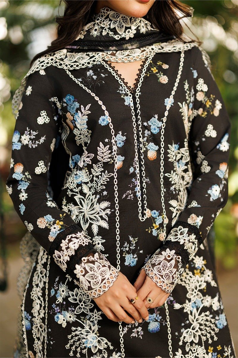 Ayzel | Summer Together Lawn vol-3 26 Unstitched "Black" D6 Festive Wear| 3pc - Image 3