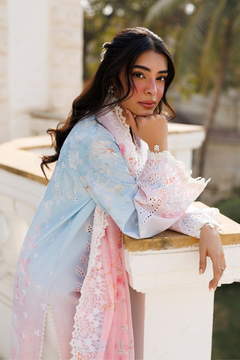 Ayzel | Summer Together Lawn vol-3 26 Unstitched "Blue" D9 Festive Wear| 3pc - Image 3