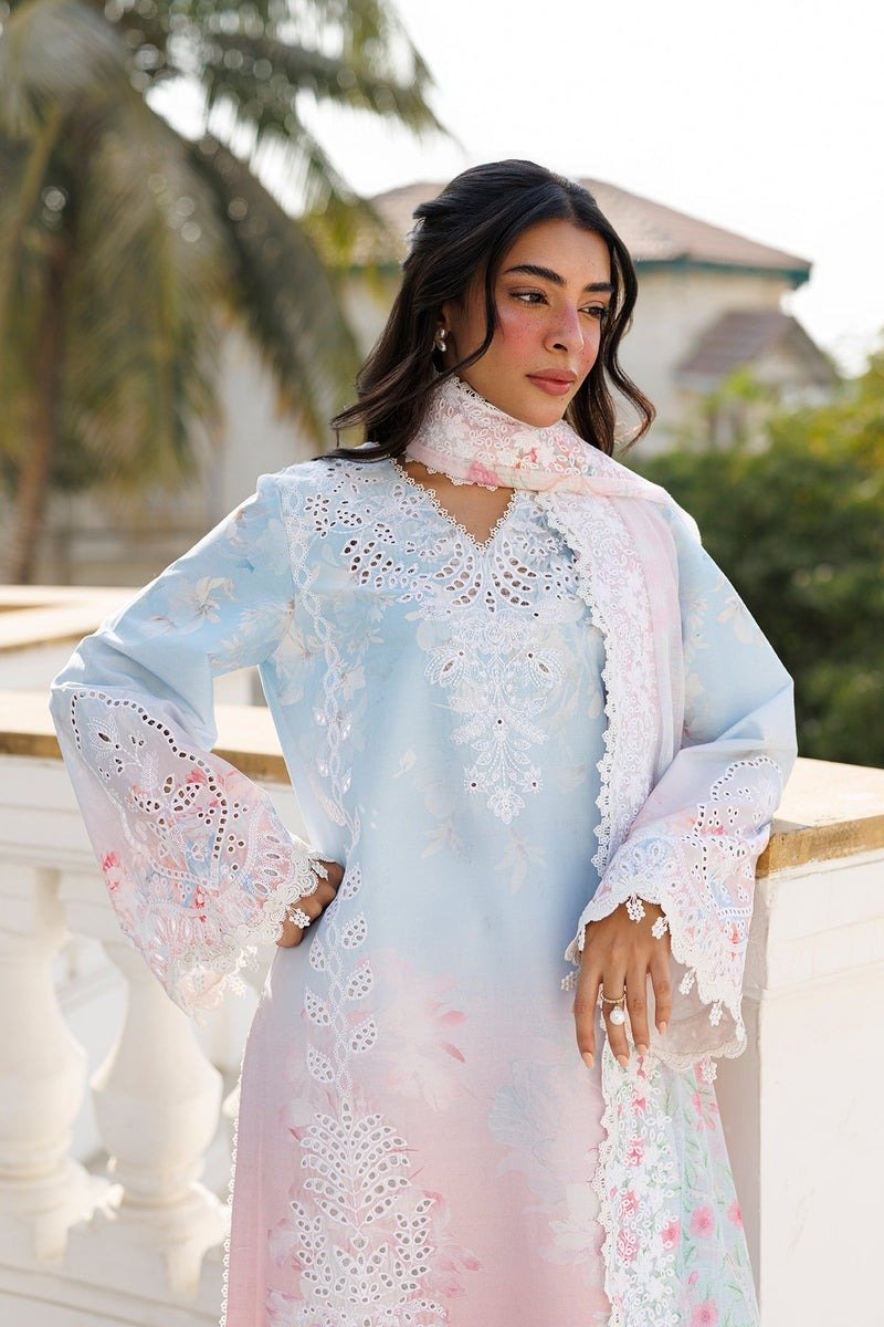 Ayzel | Summer Together Lawn vol-3 26 Unstitched "Blue" D9 Festive Wear| 3pc - Image 4