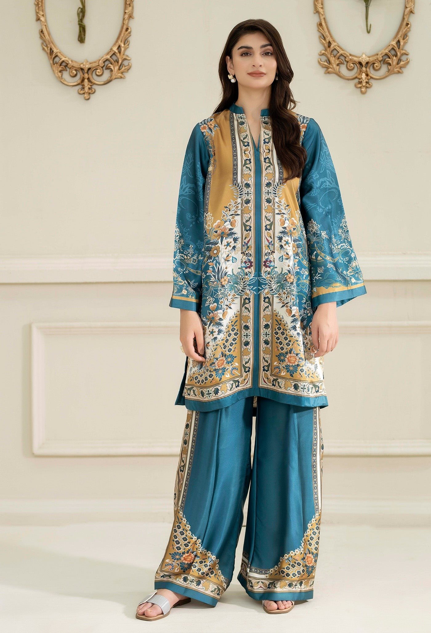 Adan's Libas Noor Silk'25 "Navy Blue" Stitched Co'ord Set-Formal Festive Wear | 2 Pc