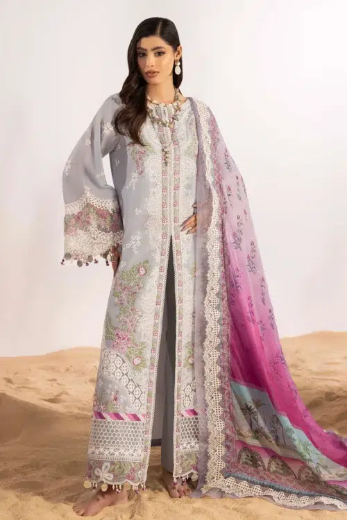 Adan's Libas | Masakali Luxury Chikankari Lawn 26' "Purple" Unstitched Formal Festive Wear D10 | 3 Pcs.