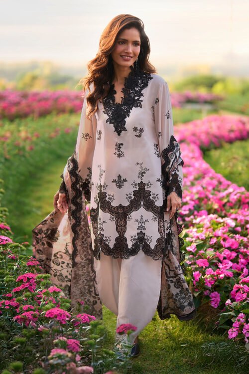 Image | Lawnkari Luxury'26 Formal Festive Wear Unstitched "Pink" D22 | 3pcs.