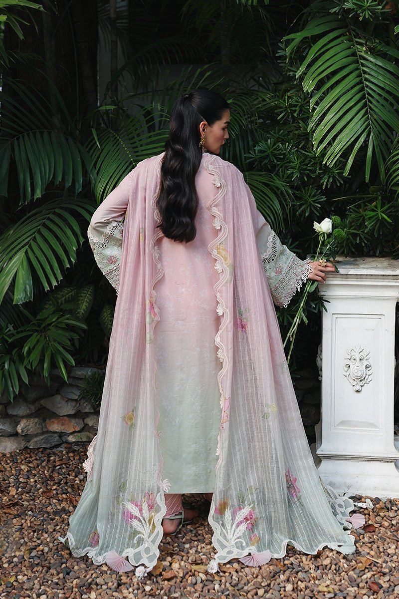 Qalamkar | Qline Lawn 26 Unstitched Lawn Formal Festive Wear "Pink" D04 | 3Pcs. - Image 4