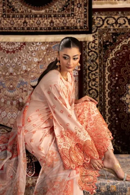 Adan's Libas | Chenille Lawn 26 Unstitched Formal Festive Wear D08 "Pink" | 3pcs.