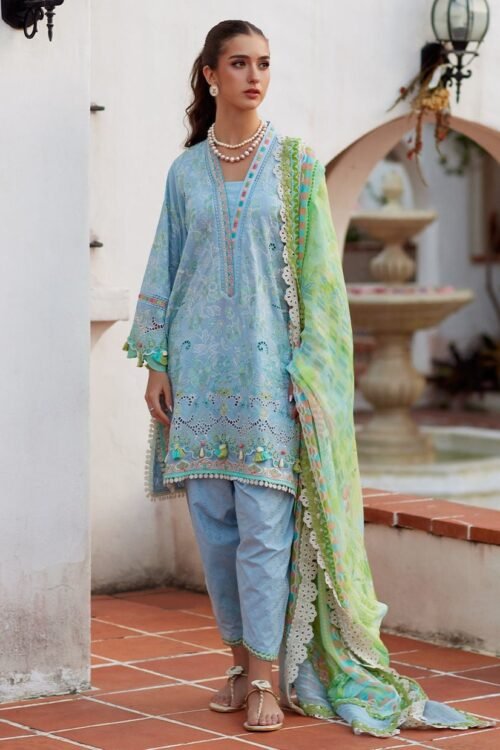Farah Talib Aziz | Luxury Lawn Unstitched'26 "Blue" Formal Festive Wear | 10-3pc
