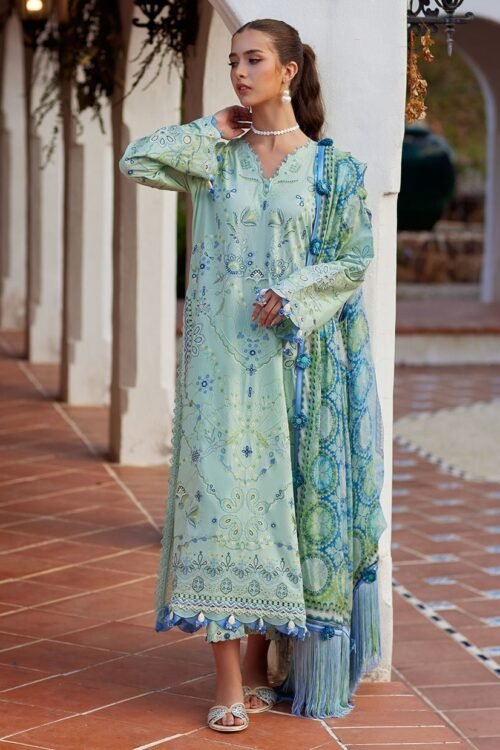 Farah Talib Aziz | Luxury Lawn Unstitched'26 "Green" Formal Festive Wear | 11-3pc