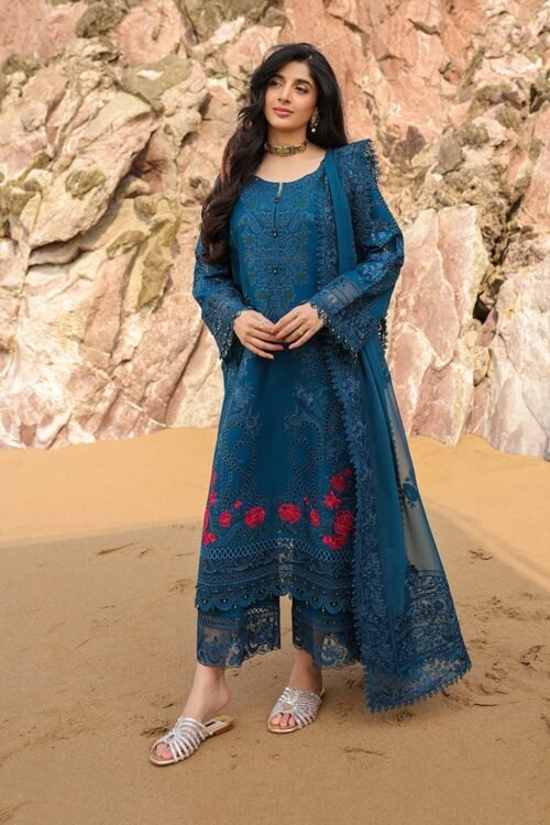 Imrozia serene | Hania'26 Unstitched Luxury Lawn "Blue" Formal Festive Wear | SL104-3pc